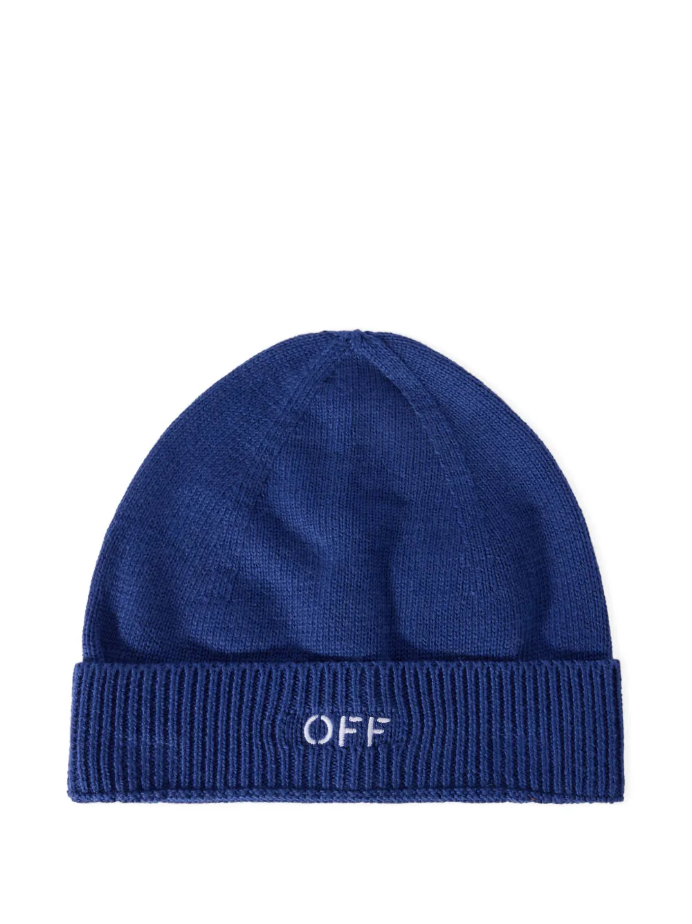 Off-White Kids Berretto a coste con ricamo - Blu
