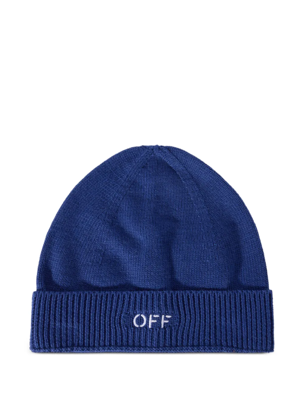 Off-White Kids Berretto a coste con ricamo - Blu