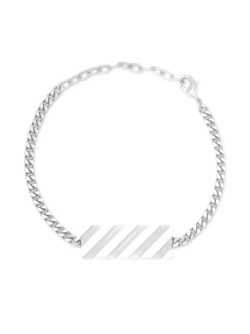 Off-White diagonal engraved bracelet | Silver | Image 1