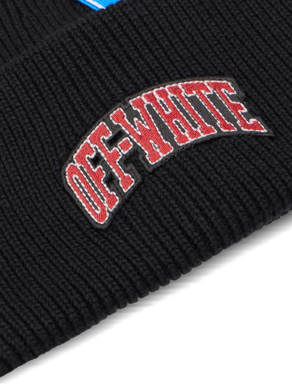 Off-White logo patches ribbed beanie | Image 2