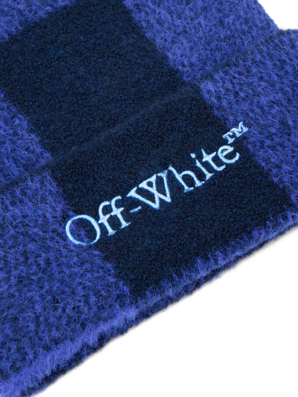 Off-White Bookish plaid logo beanie - Blauw