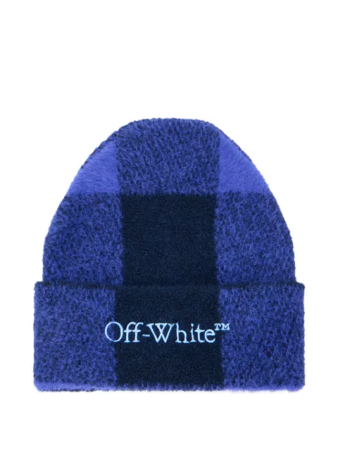 Off-White Karierte Bookish Beanie mit Logo