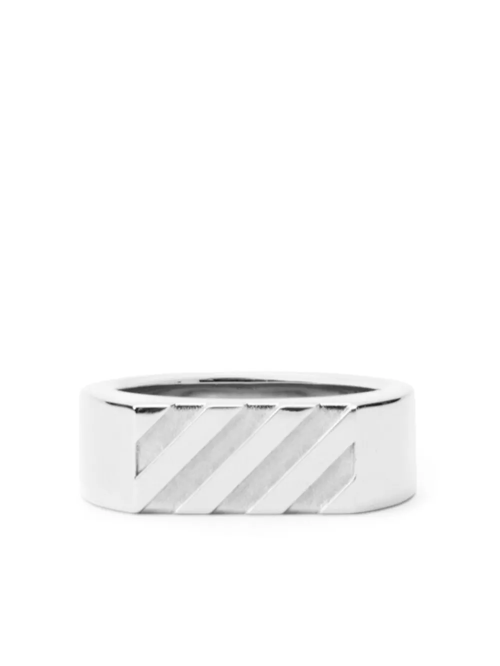 Off-White geometric diag band ring - Silber
