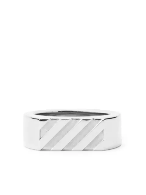 Off-White geometric diag band ring