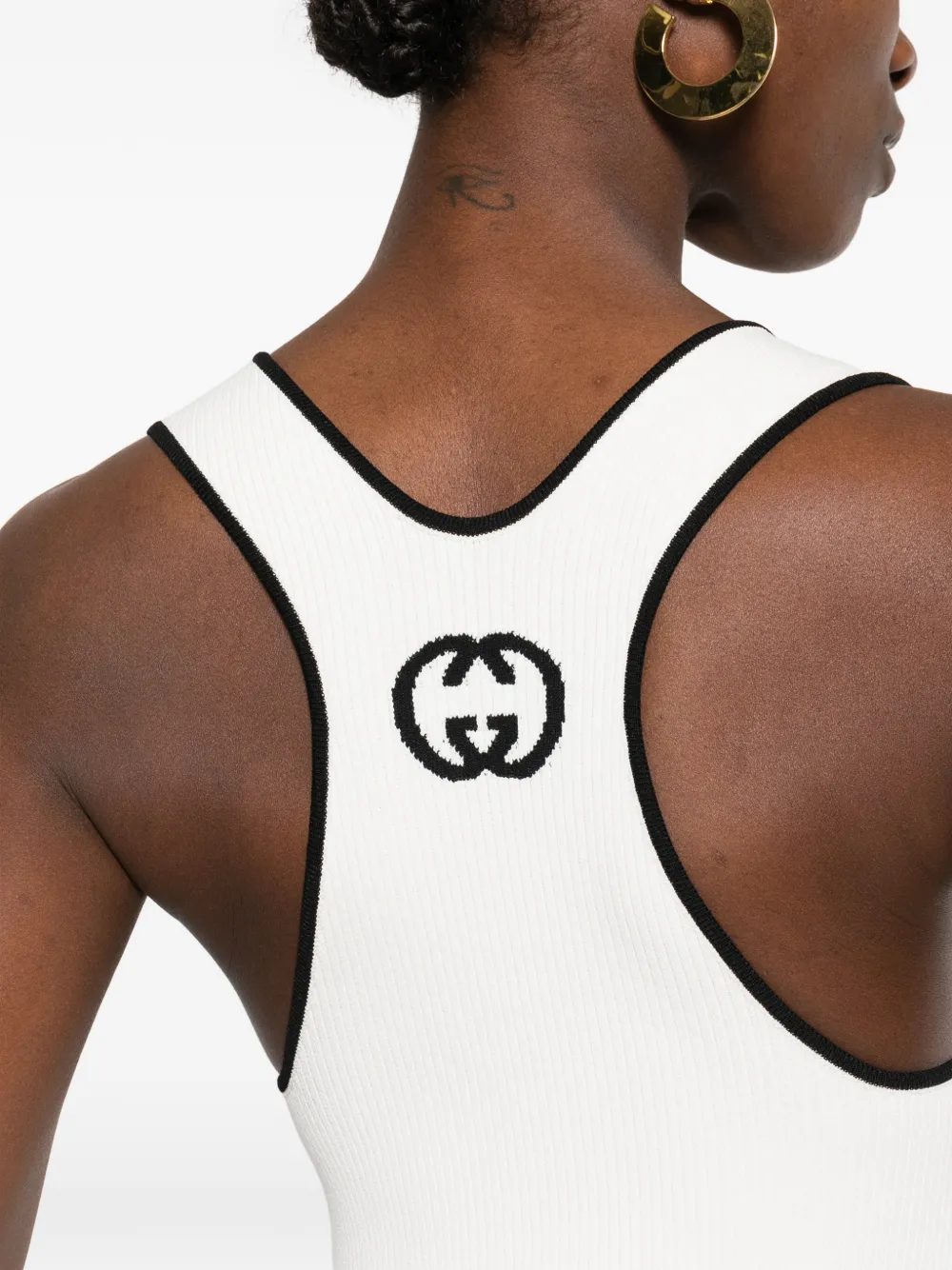 Gucci Logo-motif Midi Dress in White, view 5