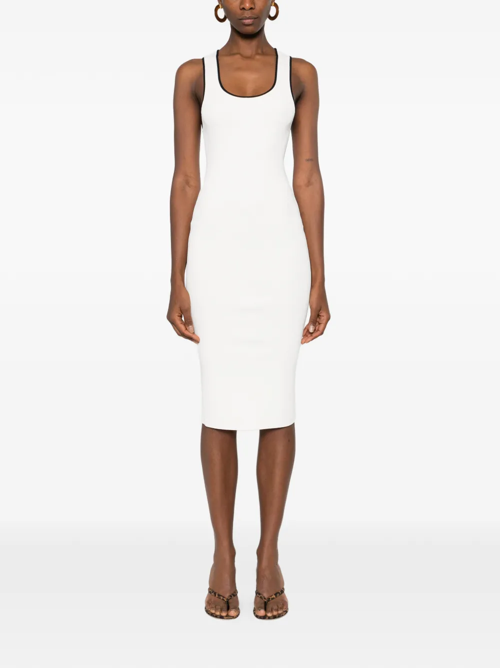Gucci Logo-motif Midi Dress in White, view 3