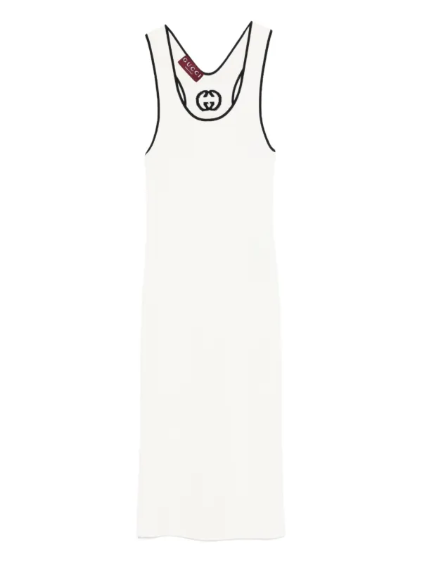 Gucci Logo-motif Midi Dress in White