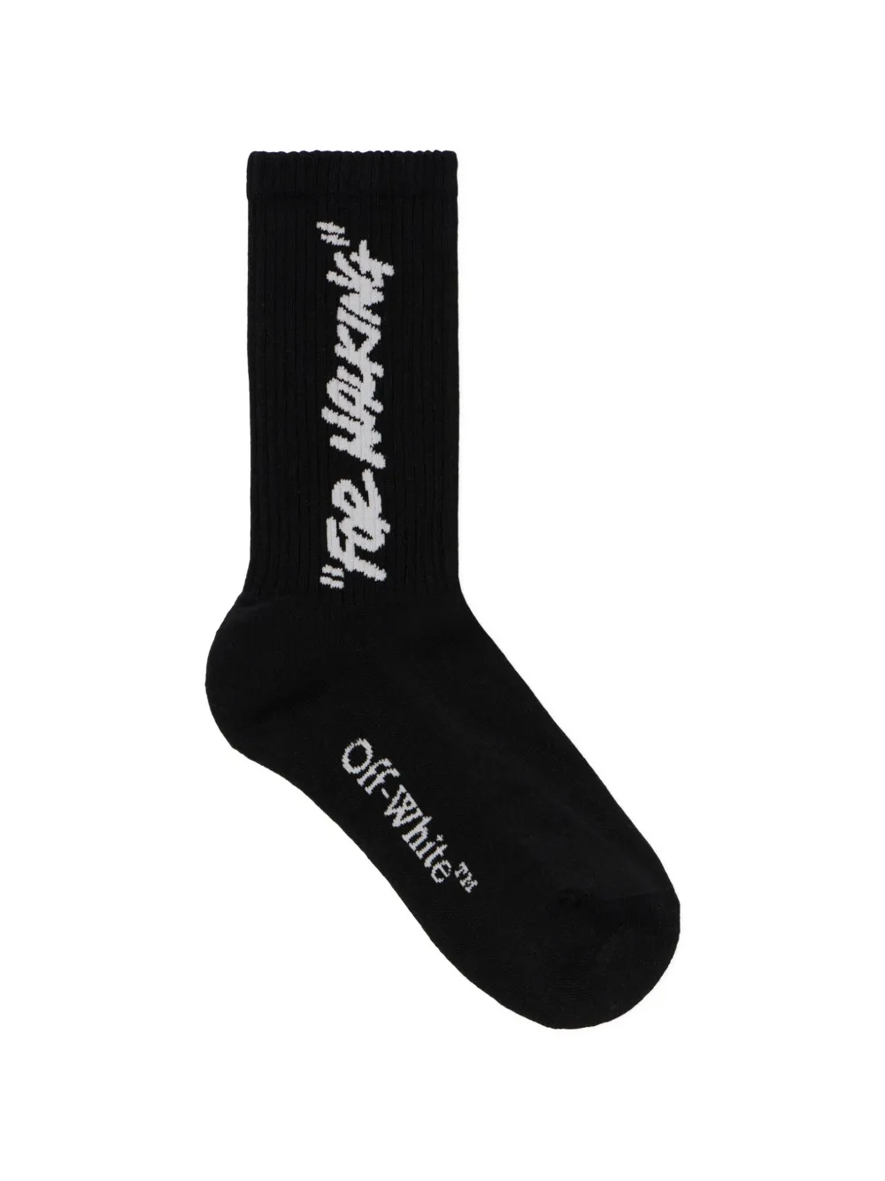 Off-White quote mid-calf socks - Nero