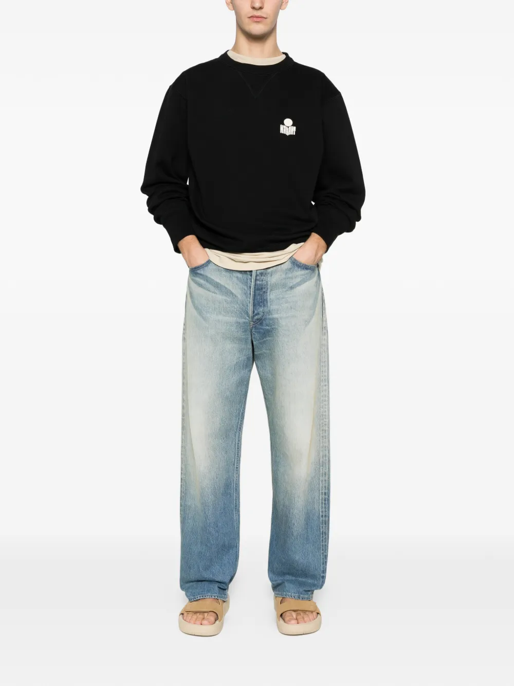 MARANT Mike logo-embroidered crew-neck sweatshirt - Zwart