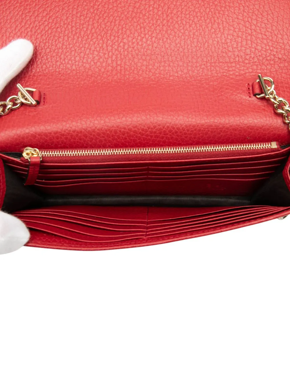 2000-2015 Leather Interlocking G Dollar Wallet On Chain Crossbody Bag