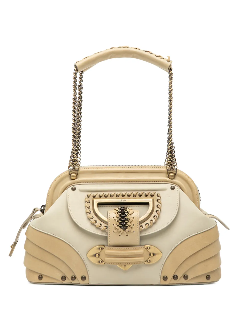 Christian Dior Pre-Owned 2007 Small Leather Jeanne Chain Frame Bag handbag | White | Image 1