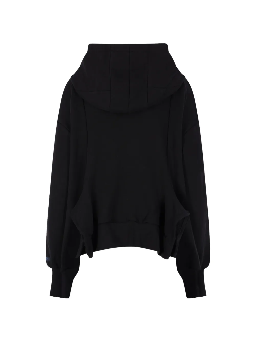 Yohji Yamamoto asymmetric hoodie - Zwart