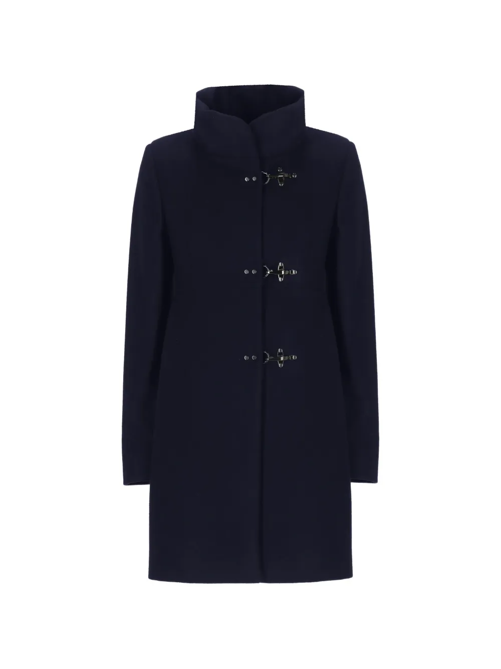 Fay high-neck single-breasted coat - Blu