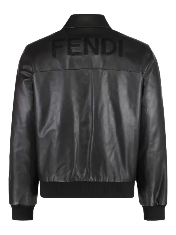 FENDI Leather Blouson Jacket | Black | FARFETCH