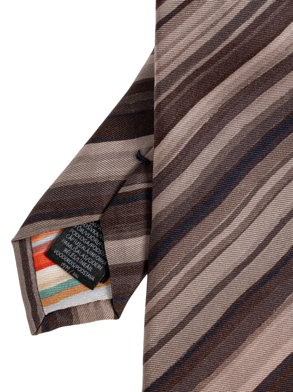  Paul Smith Striped Tie - Brown 