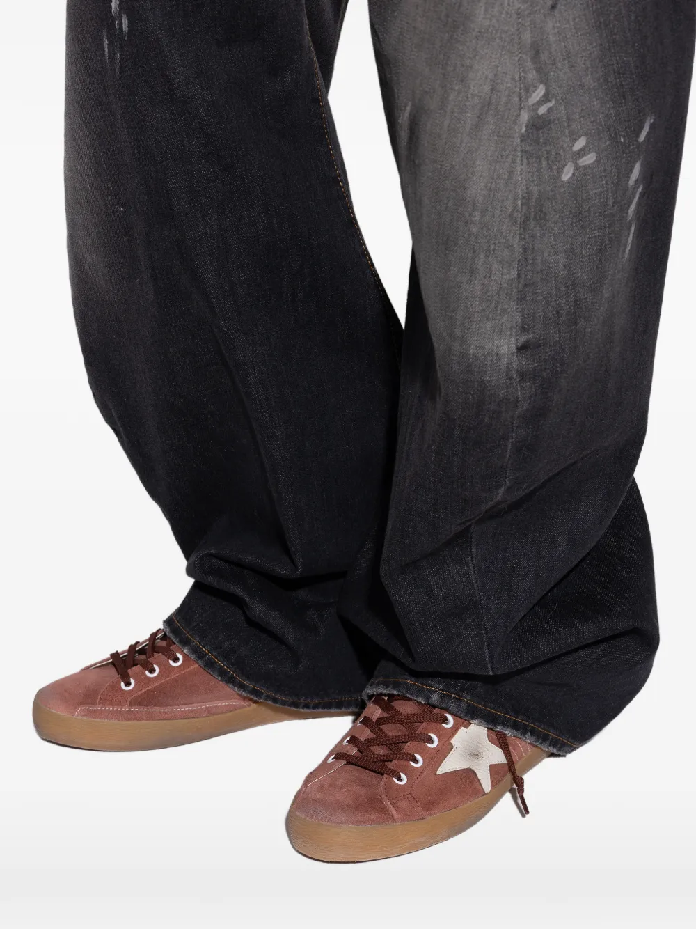 Golden Goose Sneakers met ster-applicatie Bruin