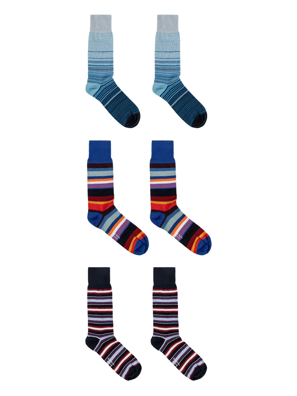 Paul Smith striped-pattern socks set (set of three) | Blue | Image 1
