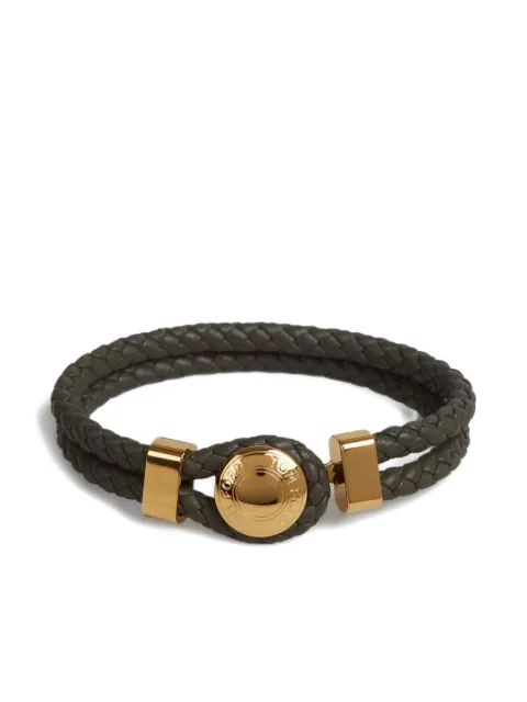 TOM FORD logo-engraved braided leather bracelet