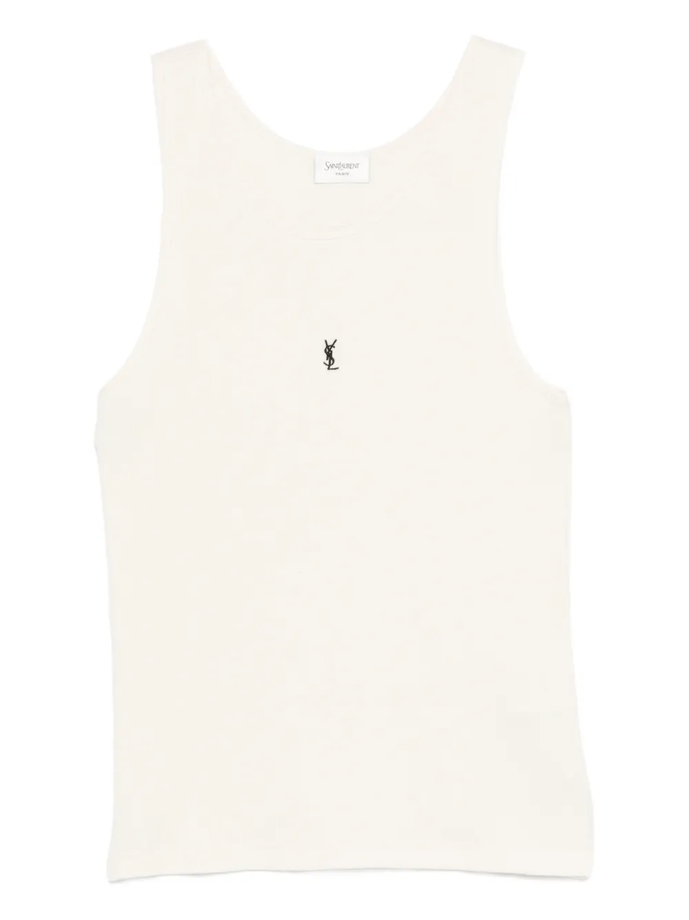 Saint Laurent logo-embroidered tank top - Nude