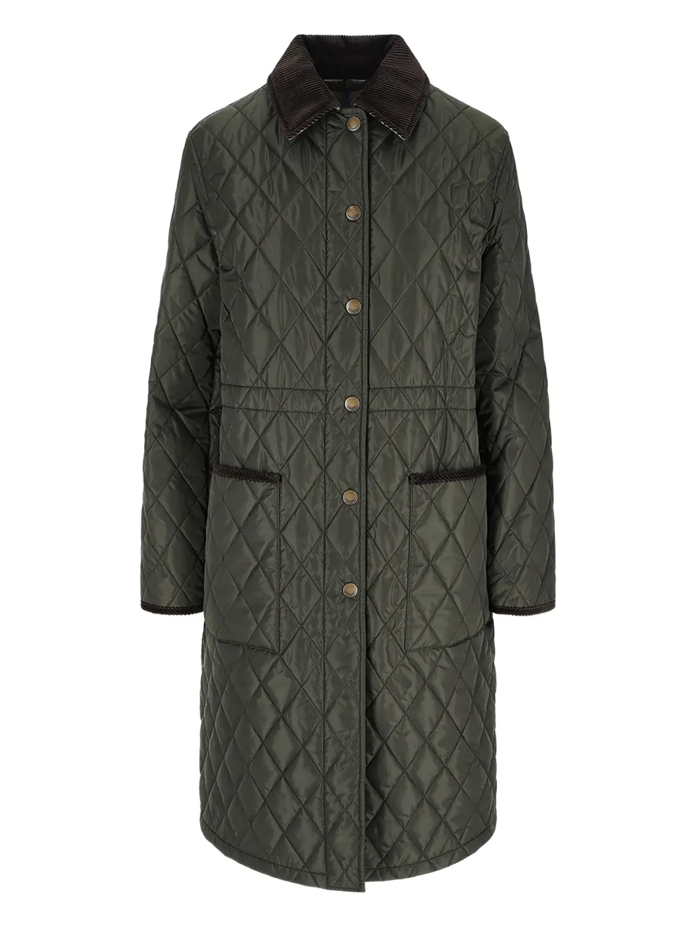 Burberry corduroy-collar coat - Verde