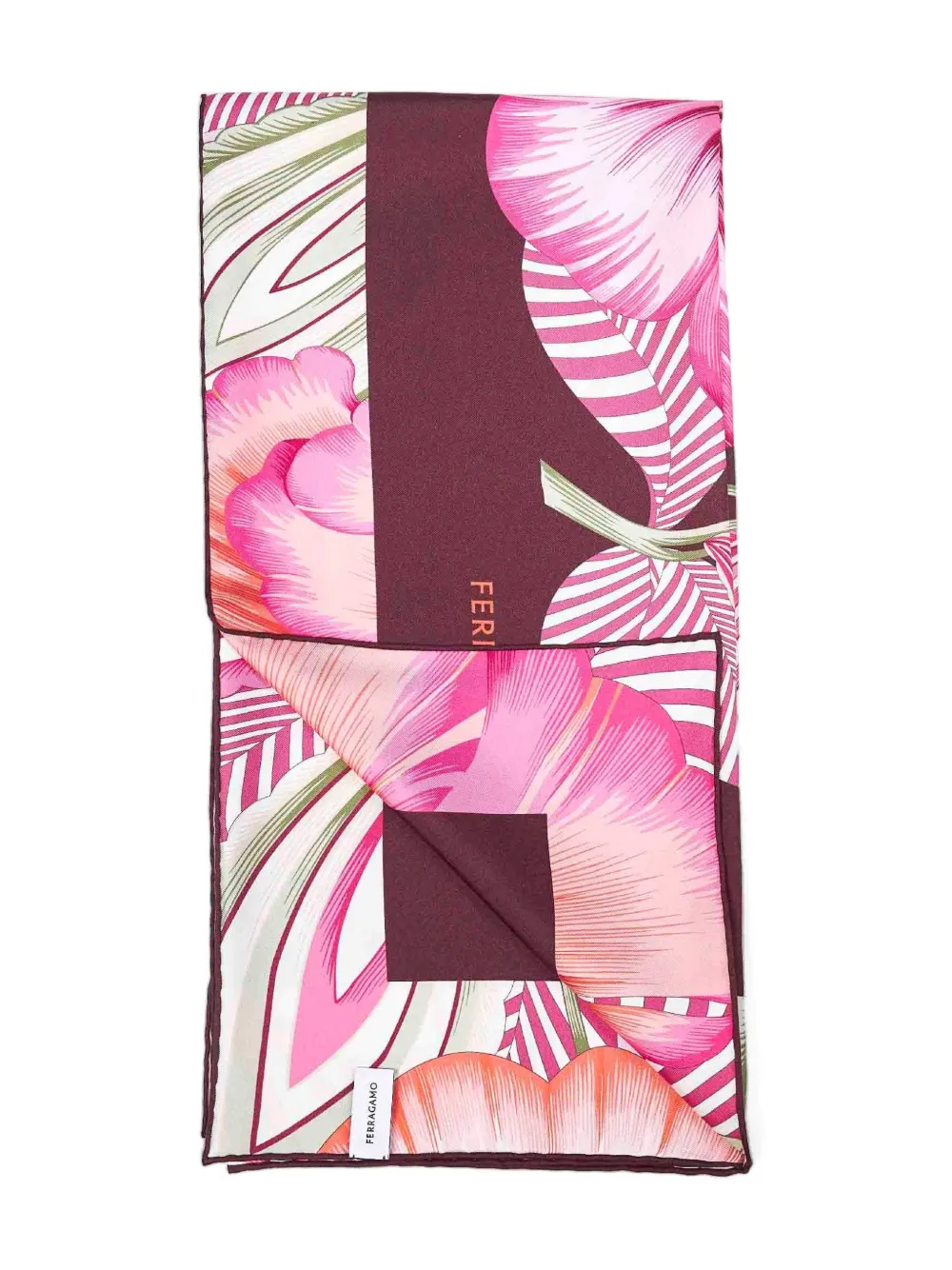 Ferragamo jacquard blossom print scarf - Rosa
