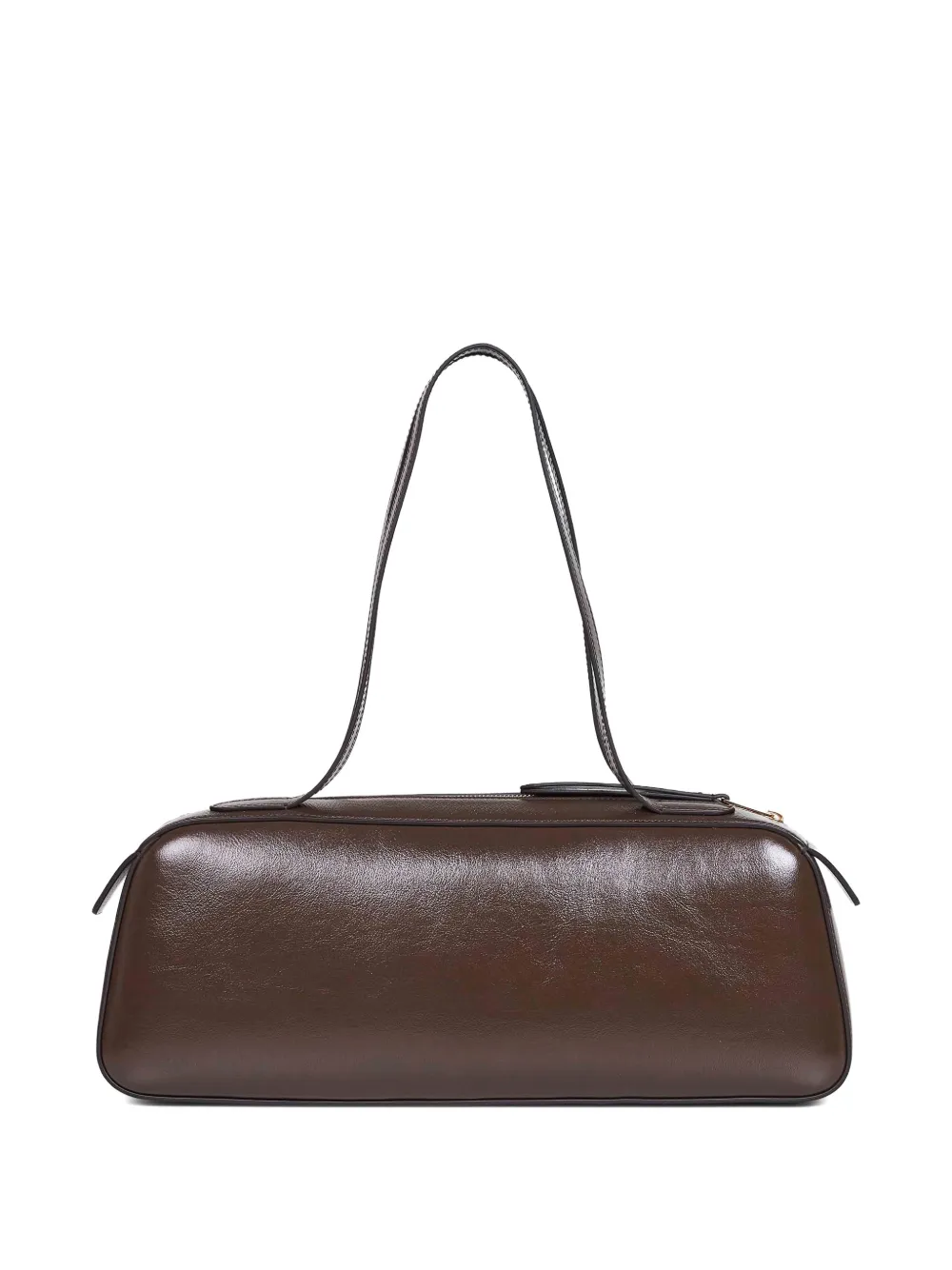 KHAITE Simona crackle patent elongated tote bag - Bruin