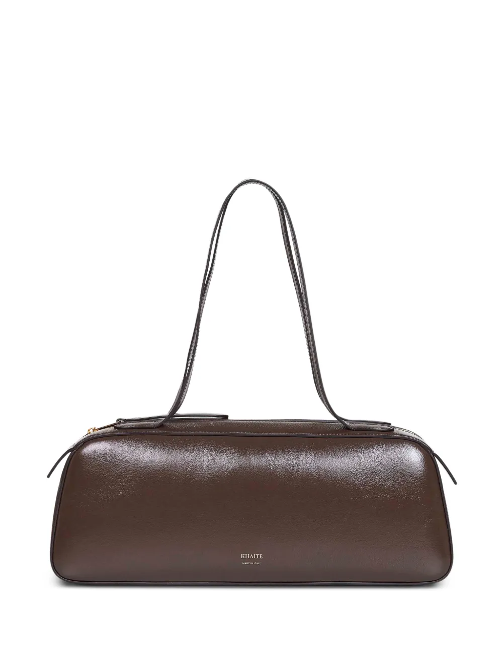 KHAITE Simona crackle patent elongated tote bag | Brown | Image 1