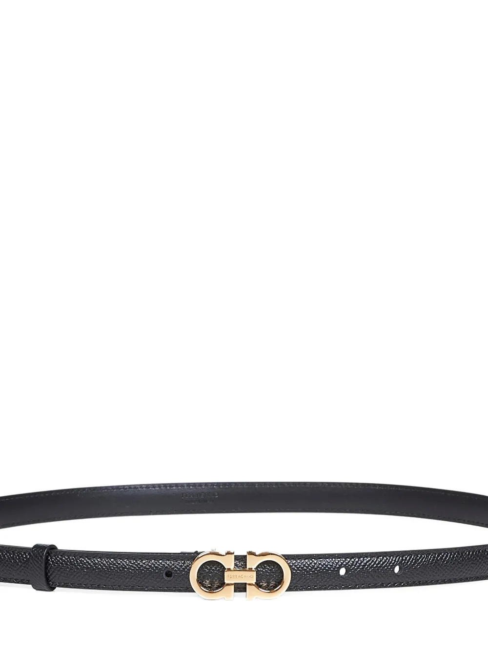 Ferragamo Gancini buckle leather belt - Zwart