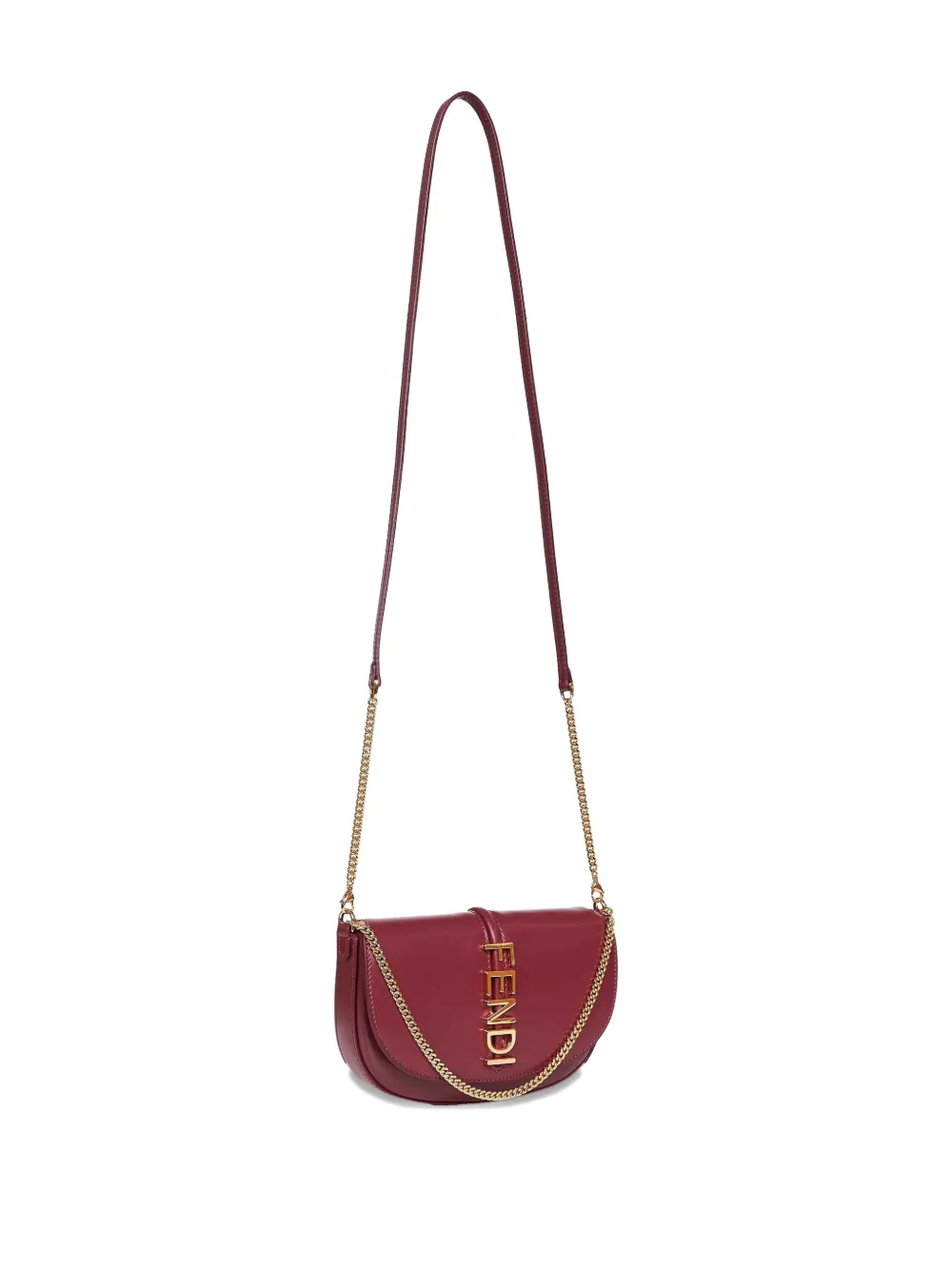  Fendi Lettering Flap Tote Bag - Red 