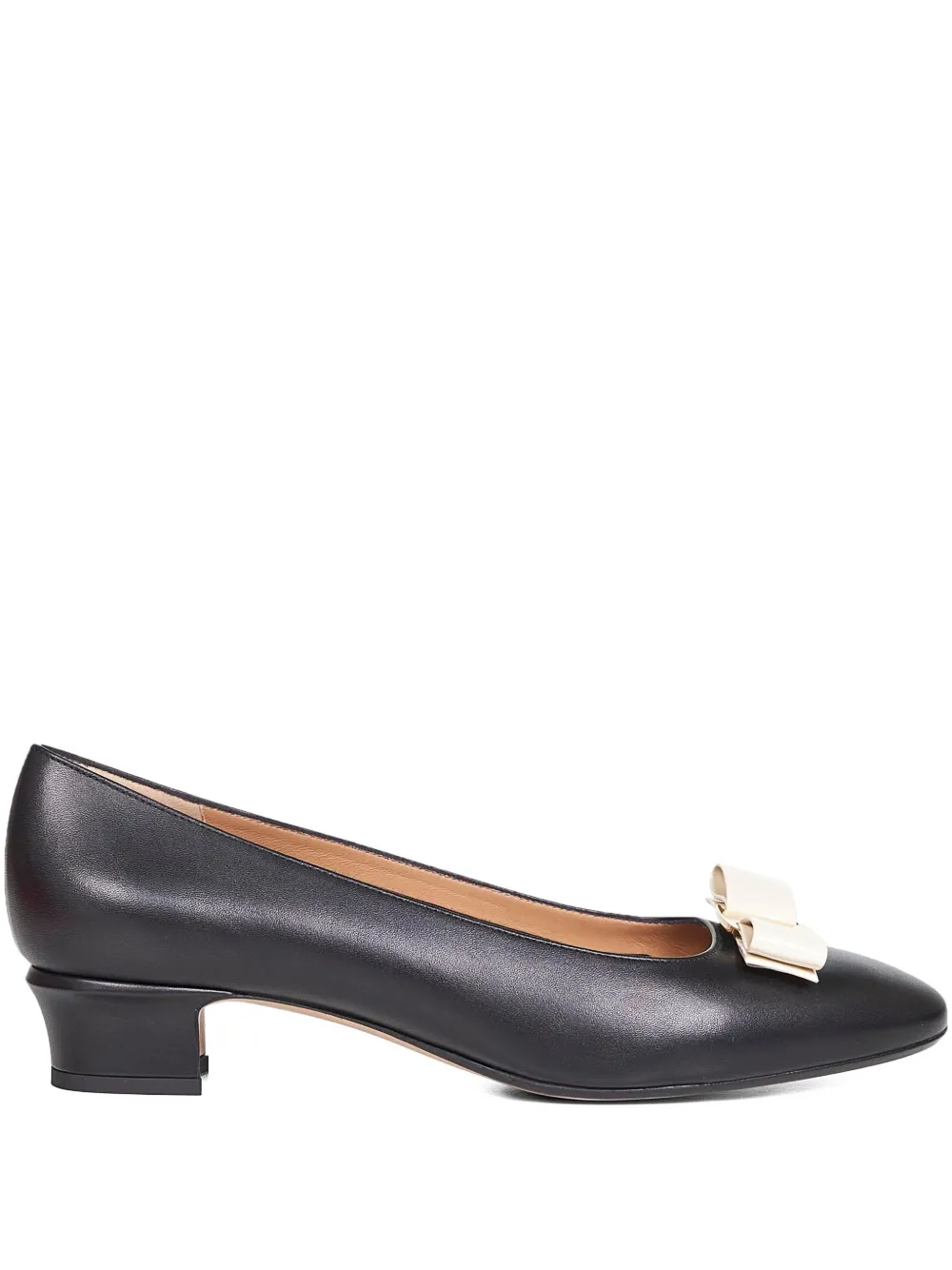 Ferragamo vara bow almond ballet flats - Nero