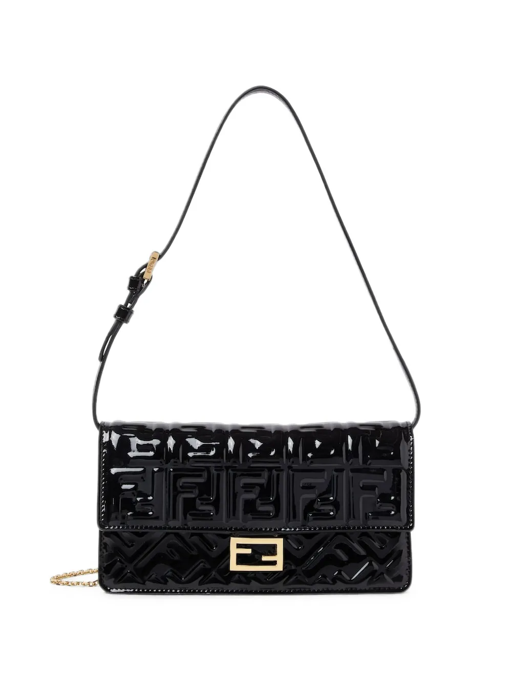 FENDI Baguette FF-embossed clutch bag