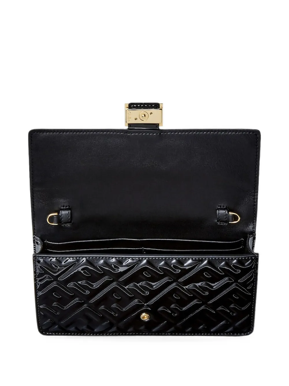 FENDI Clutch met reliëf logo Zwart