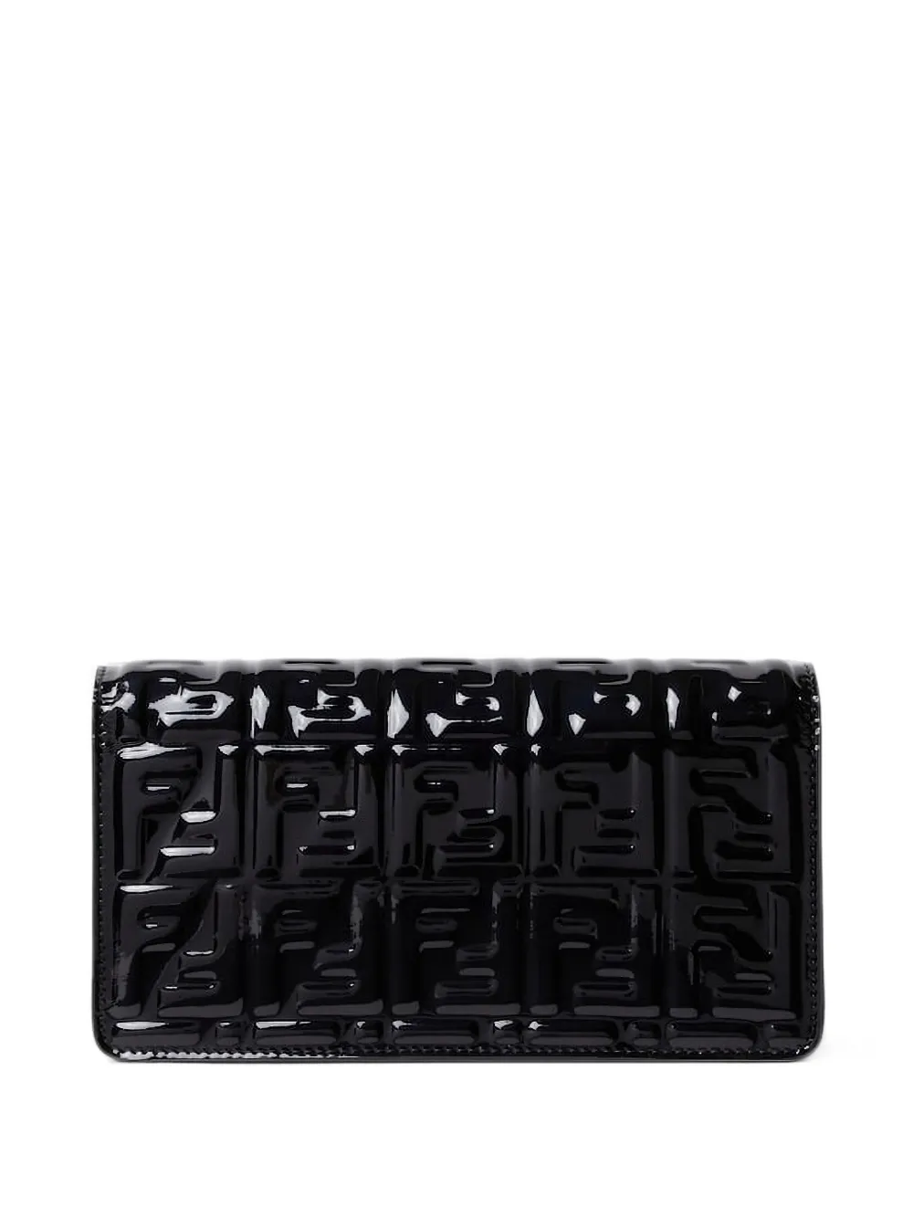FENDI Clutch met reliëf logo Zwart