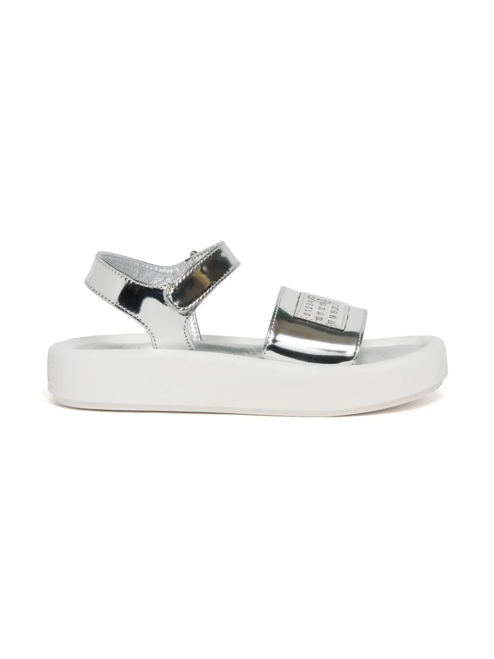 MM6 Maison Margiela Kids metallic logo sandals Zilver