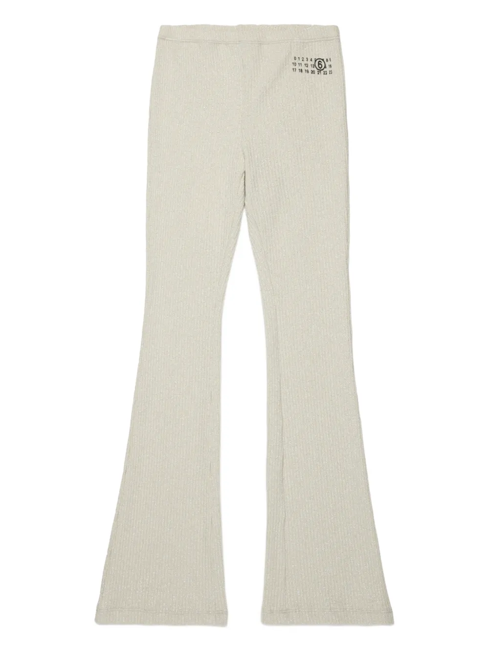 MM6 Maison Margiela Kids logo flared trousers - Toni neutri