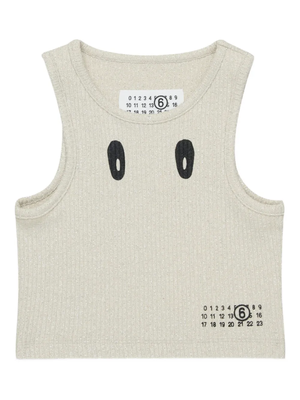 MM6 Maison Margiela Kids logo sleeveless tank top - Toni neutri