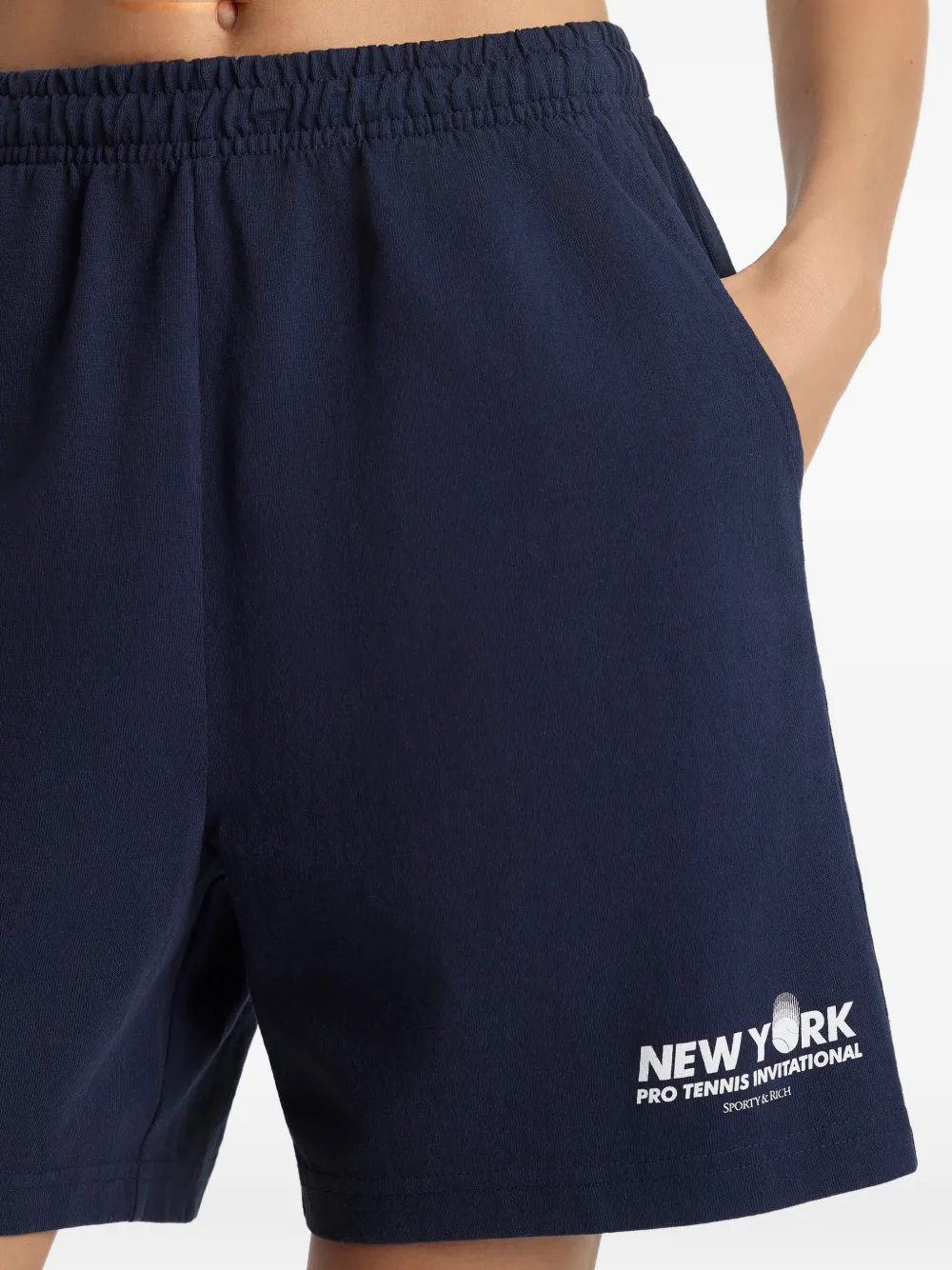 Sporty & Rich Trainingsshorts met elastische print Blauw