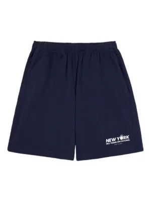 【新品】sporty & rich ×  ネイビー ショートパンツ Sporty & Rich ショートパンツ | ブルー | FARFETCH JP
