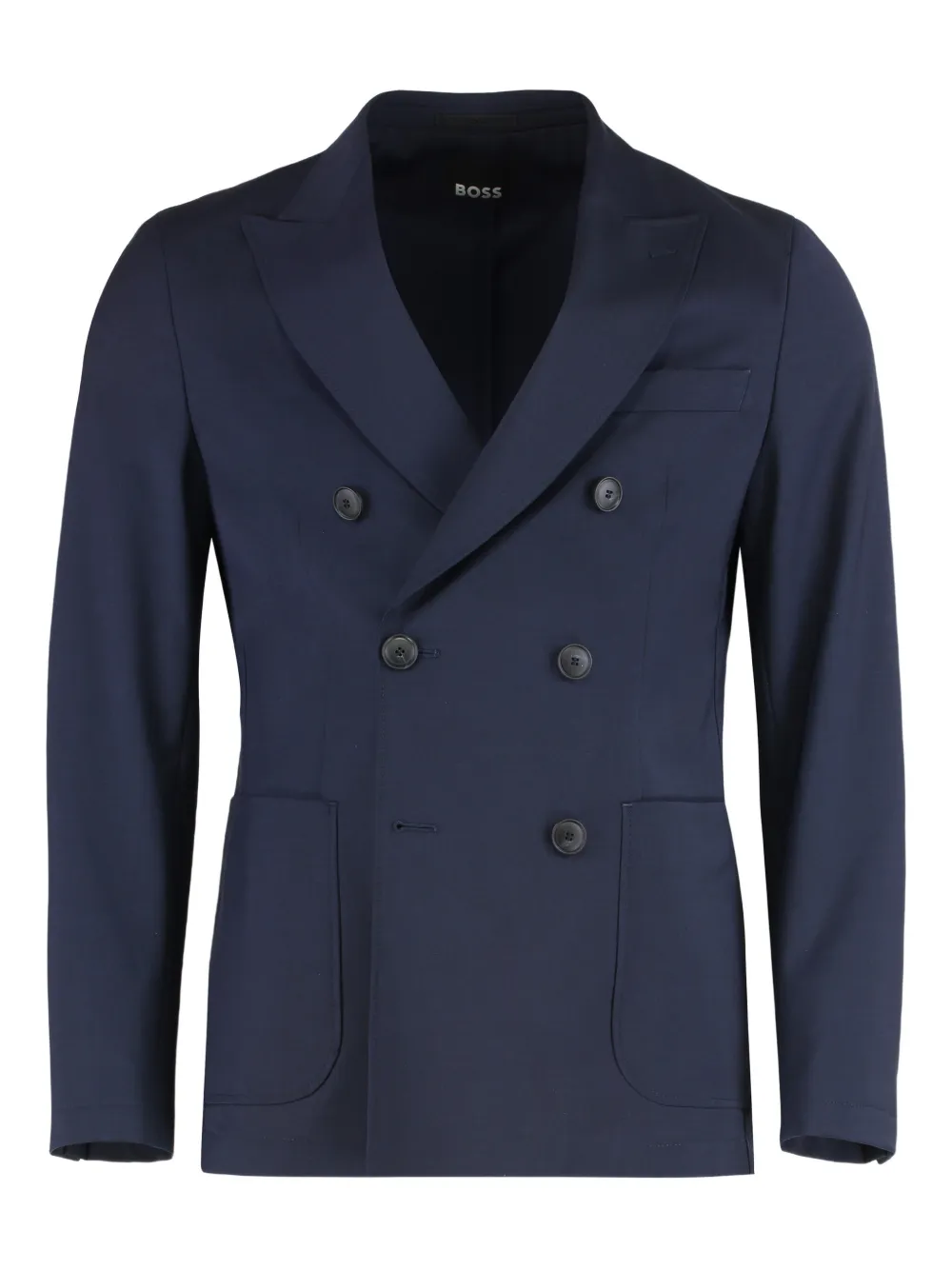 BOSS double-breasted buttoned blazer - Blu