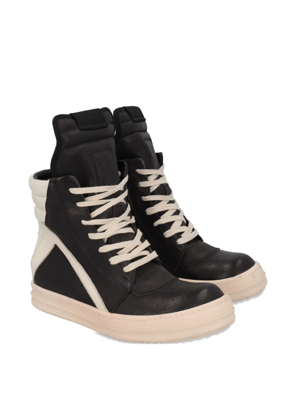 Rick Owens Vintage Geobasket zip leather sneakers - Zwart