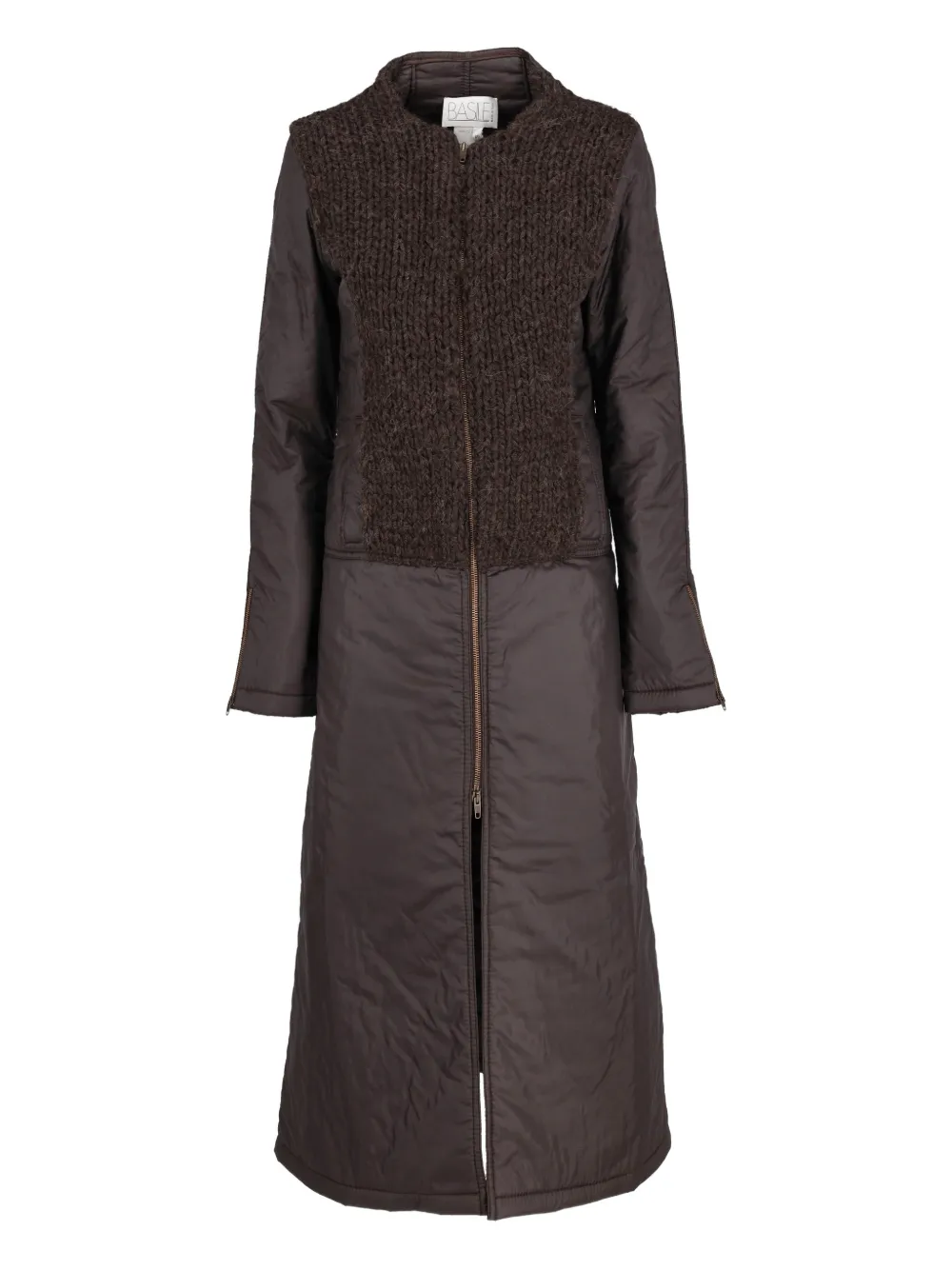 Basile Vintage long knitted-insert coat - Marrone