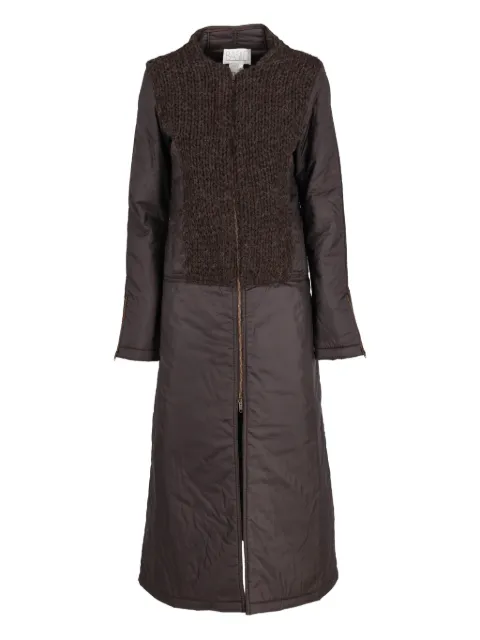 Basile Vintage long knitted-insert coat