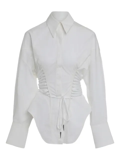 Mugler corset-detail cotton shirt