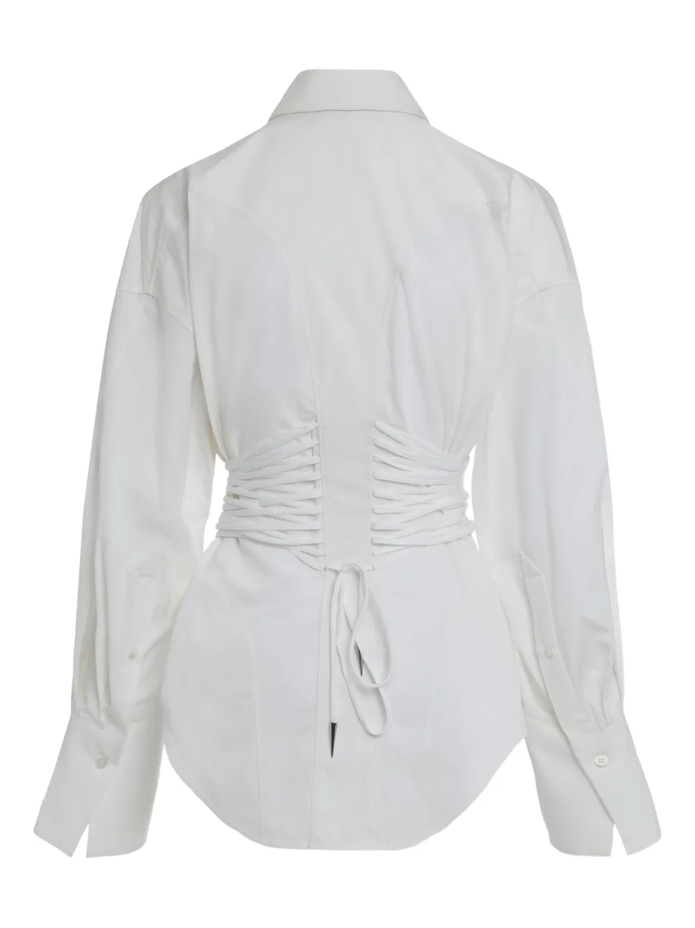 Mugler corset-detail cotton shirt - Wit