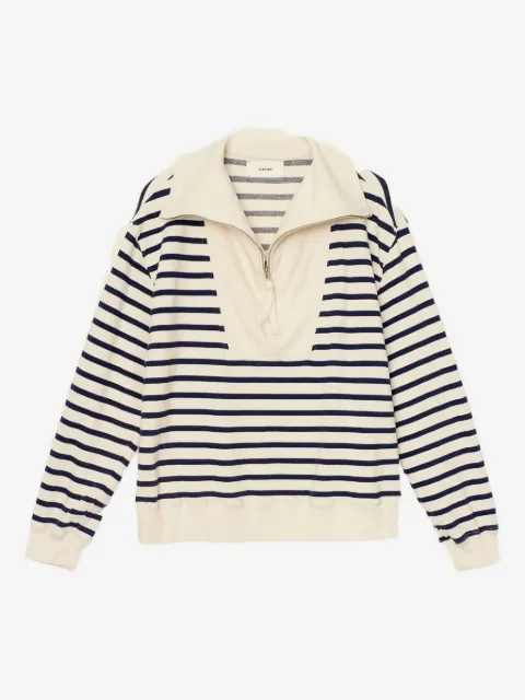 Xirena Gestreiftes Kat Sweatshirt mit Reißverschluss
