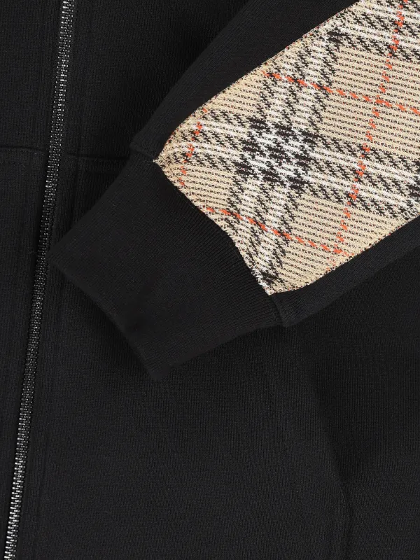Burberry check-detail Hoodie | Black | FARFETCH CA