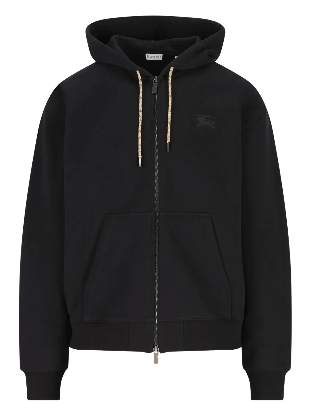 Burberry check-detail hoodie - Schwarz