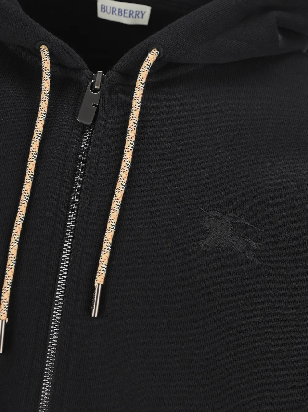 Burberry Hoodie met geruit detail Zwart