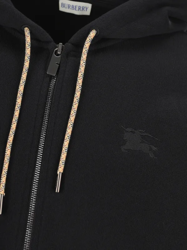 Burberry check-detail Hoodie | Black | FARFETCH CA