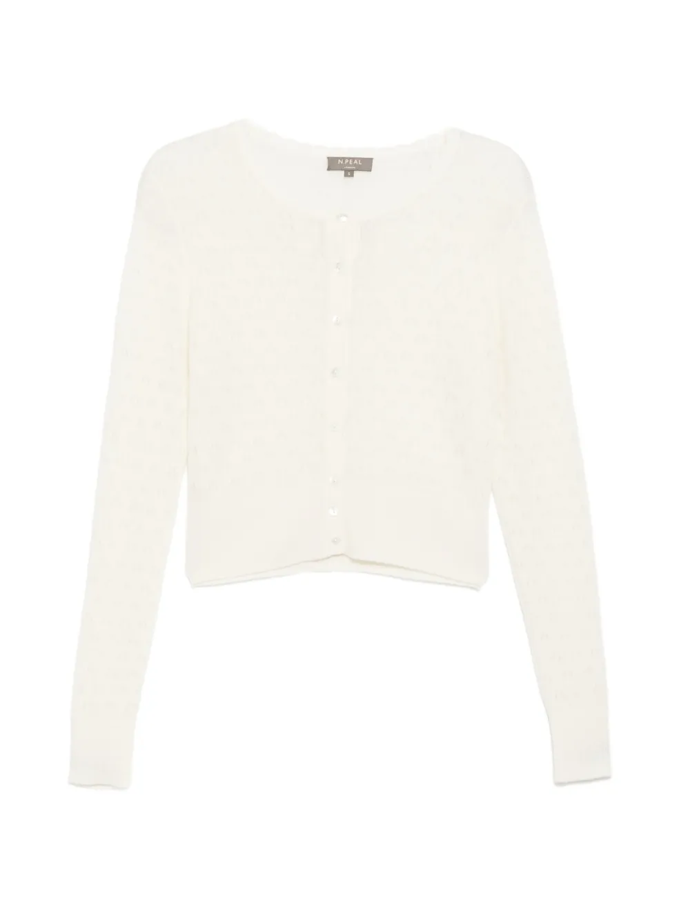 N.Peal Cardigan girocollo in cotone - Toni neutri